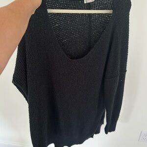 M/L Free People oversized sweater tunic- black